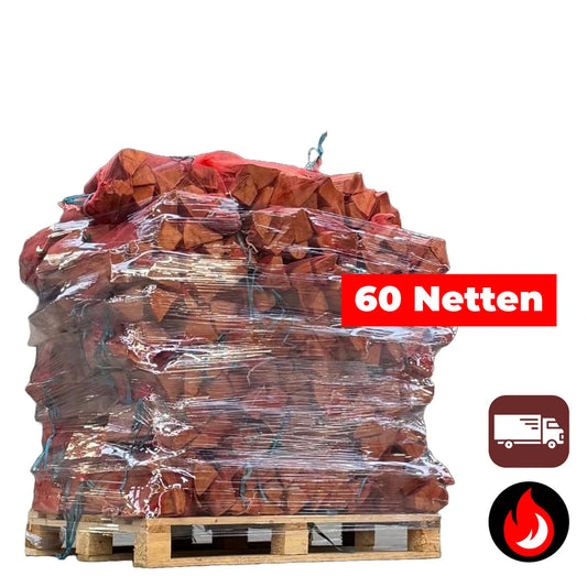 60 Zakken Eiken Haardhout 22L
