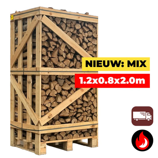 Grote Pallet Eiken/Berken Haardhout Mix